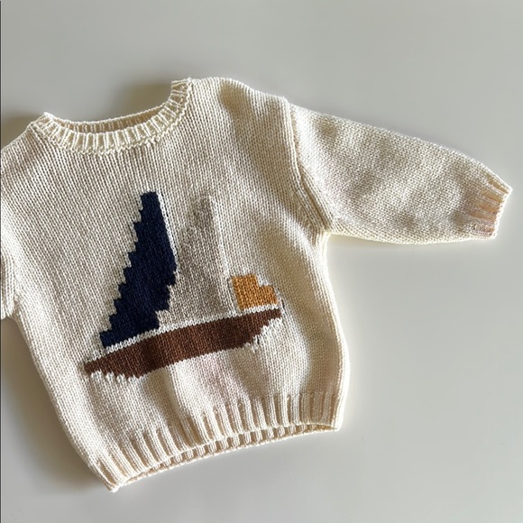 Zara Other - Zara Ivory Knit Sweater with Sailboat
